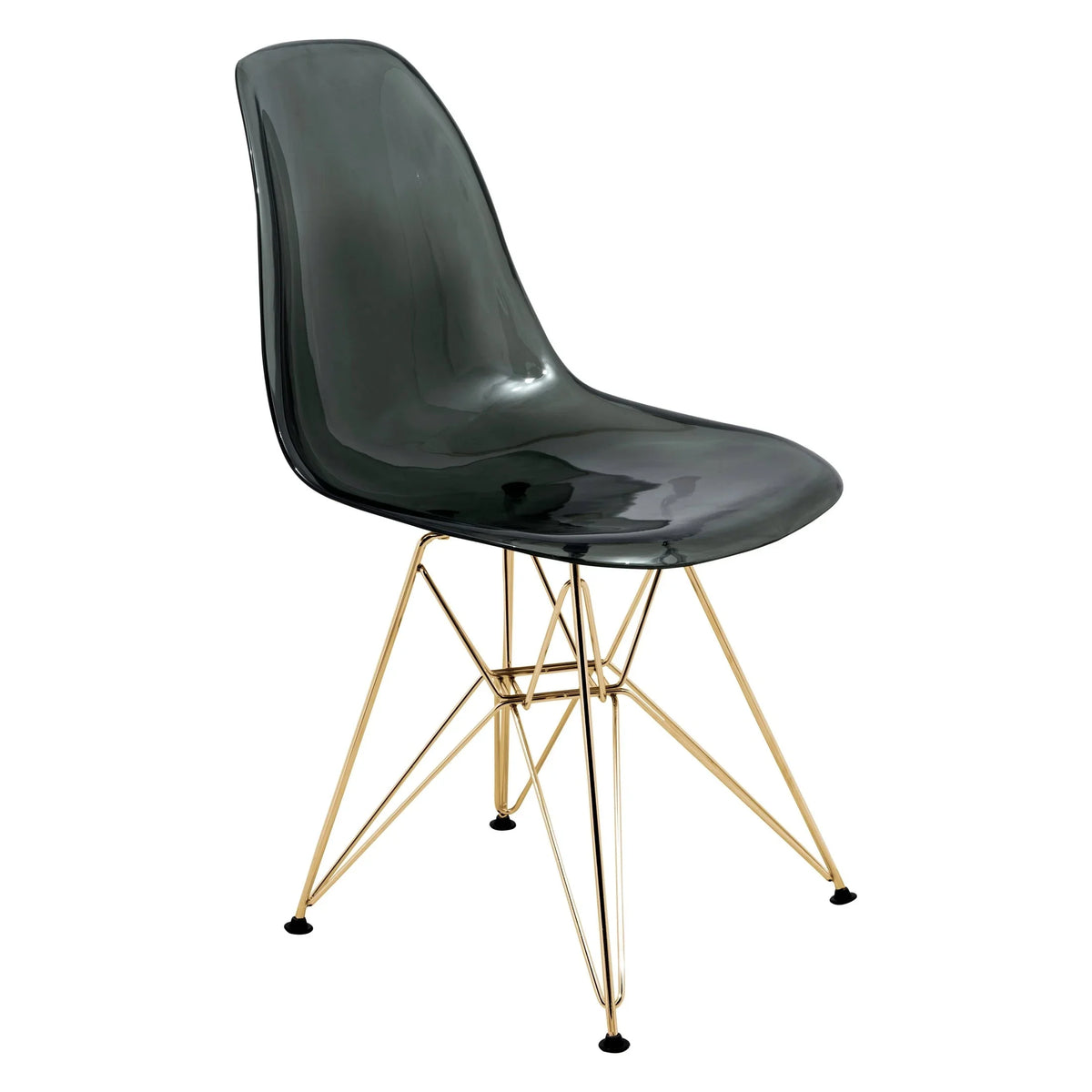 Bristol 5-Piece Dining Set with 35" Round Dining Table and 4 ABS Plastic Chairs with Gold Base - Elax Furniture