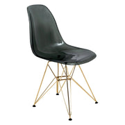Bristol 5-Piece Dining Set with 35" Round Dining Table and 4 ABS Plastic Chairs with Gold Base - Elax Furniture
