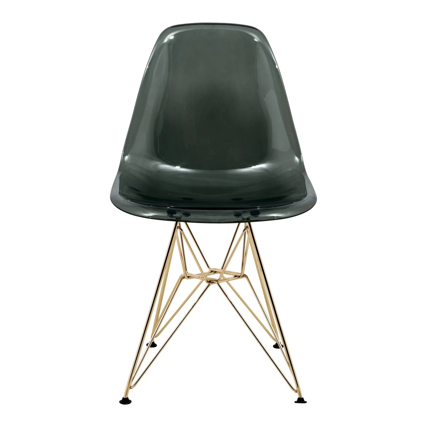 Bristol 5-Piece Dining Set with 35" Round Dining Table and 4 ABS Plastic Chairs with Gold Base - Elax Furniture