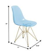 Bristol 5-Piece Dining Set with 35" Round Dining Table and 4 ABS Plastic Chairs with Gold Base - Elax Furniture