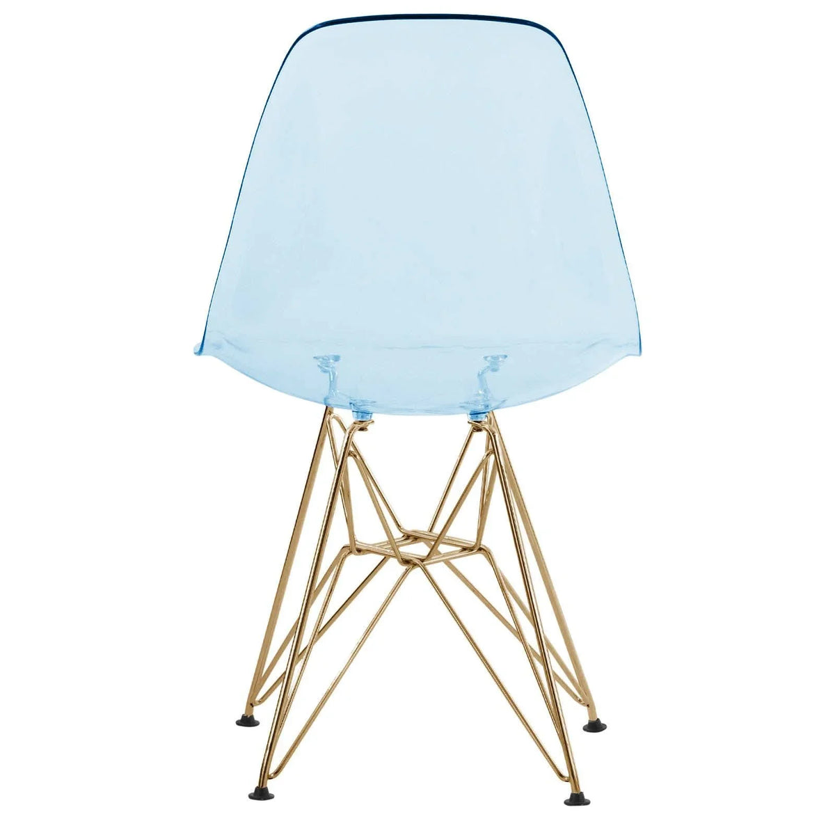 Bristol 5-Piece Dining Set with 35" Round Dining Table and 4 ABS Plastic Chairs with Gold Base - Elax Furniture