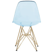 Bristol 5-Piece Dining Set with 35" Round Dining Table and 4 ABS Plastic Chairs with Gold Base - Elax Furniture