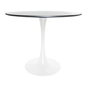 Bristol 5-Piece Dining Set with 35" Round Dining Table and 4 ABS Plastic Chairs with Gold Base - Elax Furniture