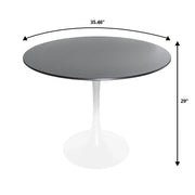 Bristol 5-Piece Dining Set with 35" Round Dining Table and 4 ABS Plastic Chairs with Gold Base - Elax Furniture