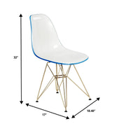 Bristol 5-Piece Dining Set with 35" Round Dining Table and 4 ABS Plastic Chairs with Gold Base - Elax Furniture