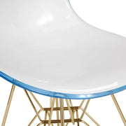 Bristol 5-Piece Dining Set with 35" Round Dining Table and 4 ABS Plastic Chairs with Gold Base - Elax Furniture
