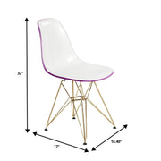 Bristol 5-Piece Dining Set with 35" Round Dining Table and 4 ABS Plastic Chairs with Gold Base - Elax Furniture