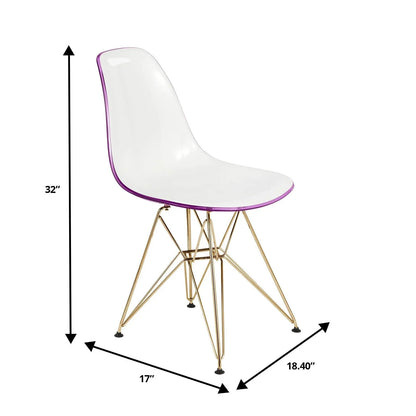 Bristol 5-Piece Dining Set with 35" Round Dining Table and 4 ABS Plastic Chairs with Gold Base - Elax Furniture