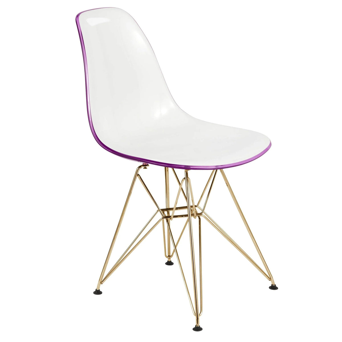 Bristol 5-Piece Dining Set with 35" Round Dining Table and 4 ABS Plastic Chairs with Gold Base - Elax Furniture
