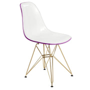 Bristol 5-Piece Dining Set with 35" Round Dining Table and 4 ABS Plastic Chairs with Gold Base - Elax Furniture