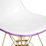 Bristol 5-Piece Dining Set with 35" Round Dining Table and 4 ABS Plastic Chairs with Gold Base - Elax Furniture