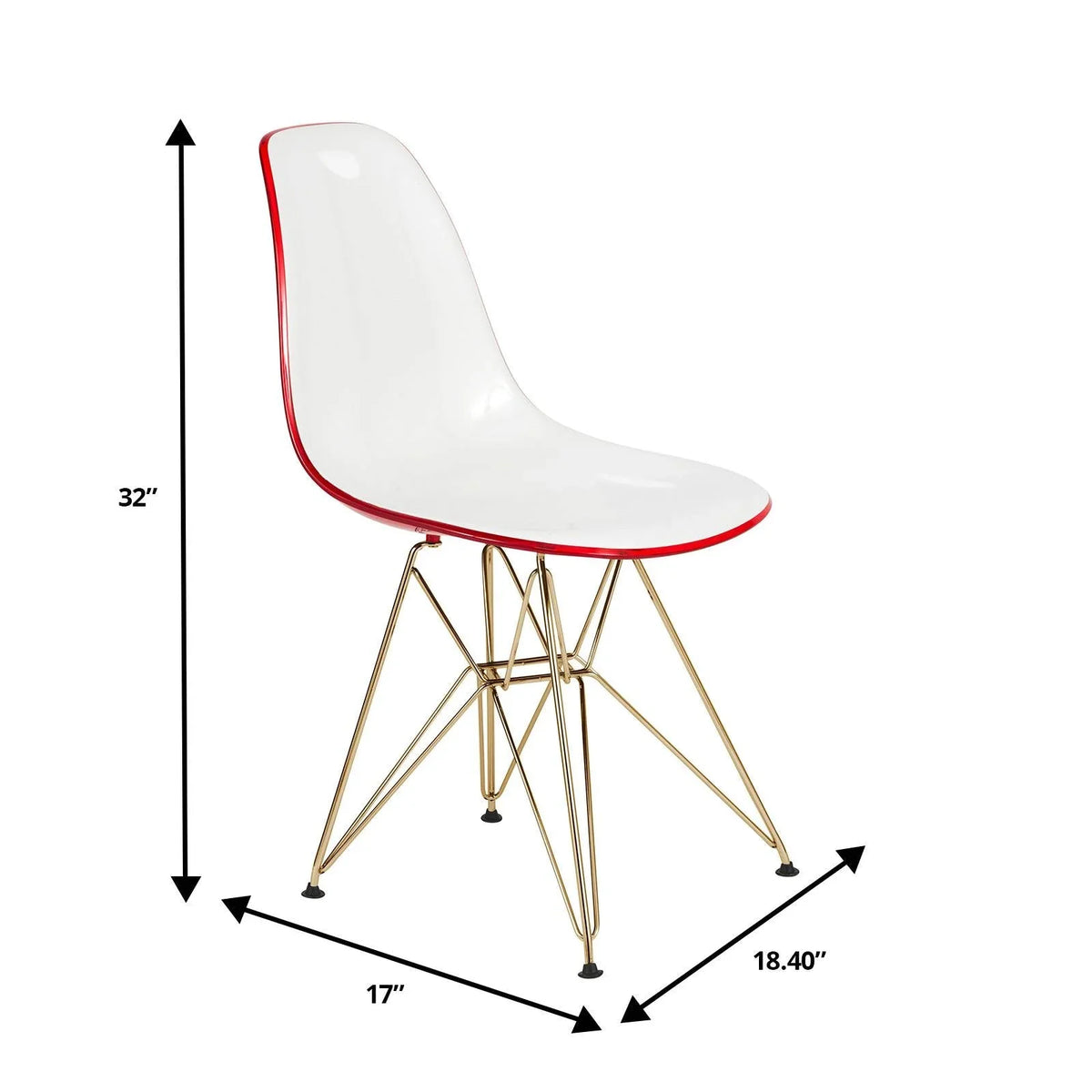 Bristol 5-Piece Dining Set with 35" Round Dining Table and 4 ABS Plastic Chairs with Gold Base - Elax Furniture