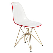 Bristol 5-Piece Dining Set with 35" Round Dining Table and 4 ABS Plastic Chairs with Gold Base - Elax Furniture