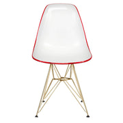 Bristol 5-Piece Dining Set with 35" Round Dining Table and 4 ABS Plastic Chairs with Gold Base - Elax Furniture