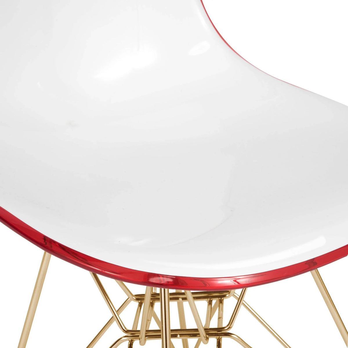 Bristol 5-Piece Dining Set with 35" Round Dining Table and 4 ABS Plastic Chairs with Gold Base - Elax Furniture