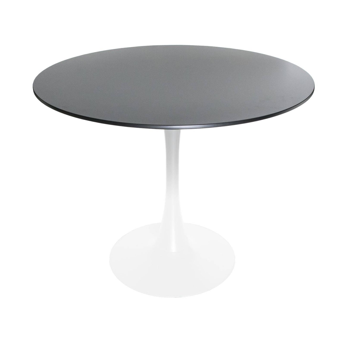 Bristol Modern Round Dining Table with Wood Top and Iron Pedestal Base - Elax Furniture