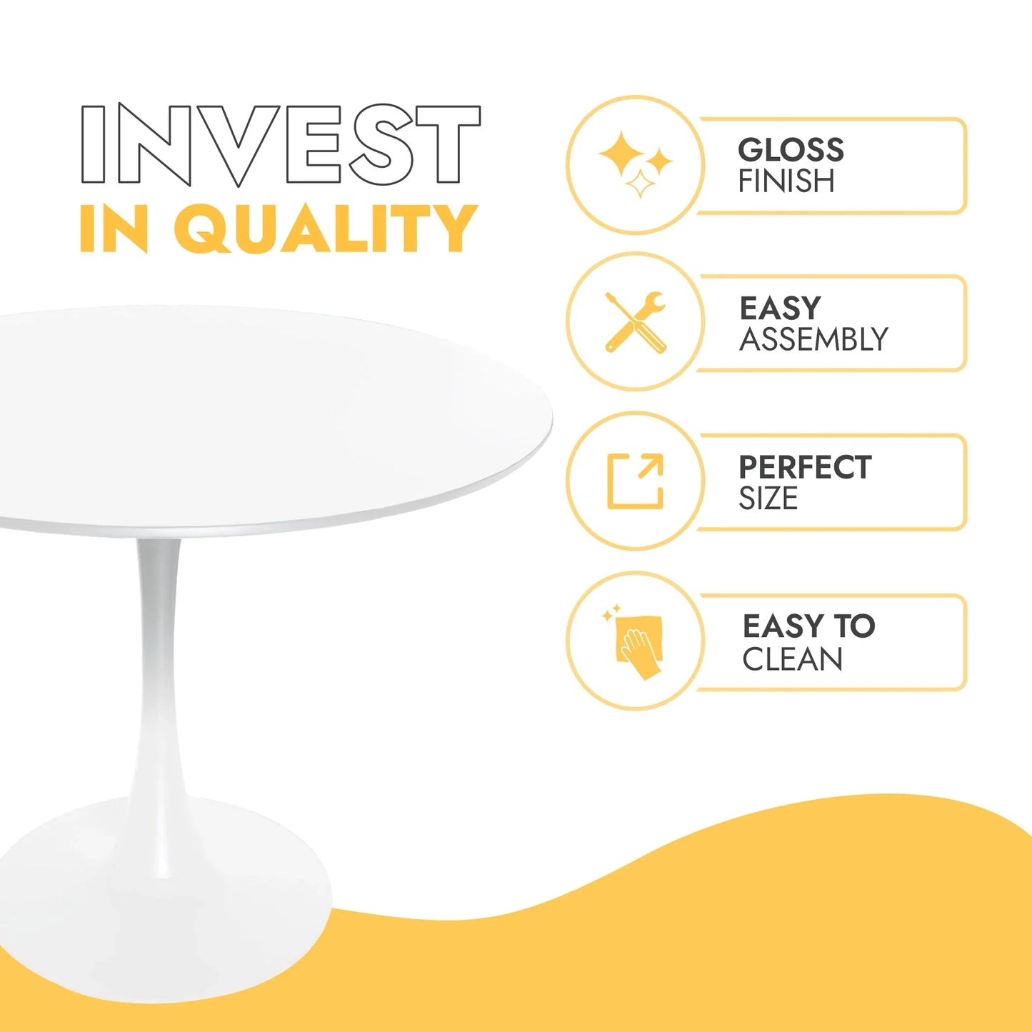 Bristol Modern Round Dining Table with Wood Top and Iron Pedestal Base - Elax Furniture