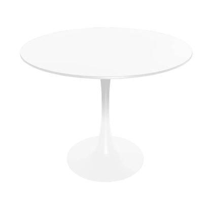 Bristol Modern Round Dining Table with Wood Top and Iron Pedestal Base - Elax Furniture