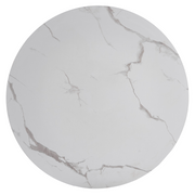 Bristol Round Dining Table with MDF/Sintered Stone/Glass Wood Tabletop in White Steel