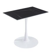 Bristol Dining Table with Sintered Stone Rectangular Tabletop and Steel Base