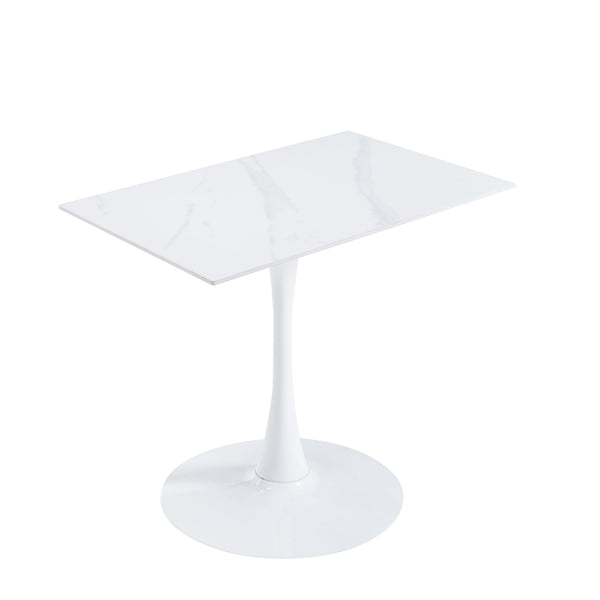 Bristol Dining Table with Sintered Stone Rectangular Tabletop and Steel Base