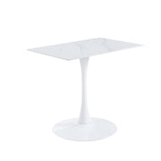 Bristol Dining Table with Sintered Stone Rectangular Tabletop and Steel Base