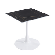 Bristol Square Dining Table with 35 in. Wide Sintered Stone Top and Steel Base