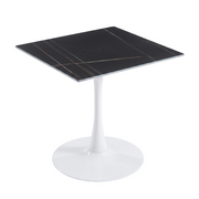 Bristol Square Dining Table with 35 in. Wide Sintered Stone Top and Steel Base