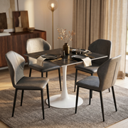 Bristol Square Dining Table with 35 in. Wide Sintered Stone Top and Steel Base
