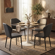Bristol Square Dining Table with 35 in. Wide Sintered Stone Top and Steel Base