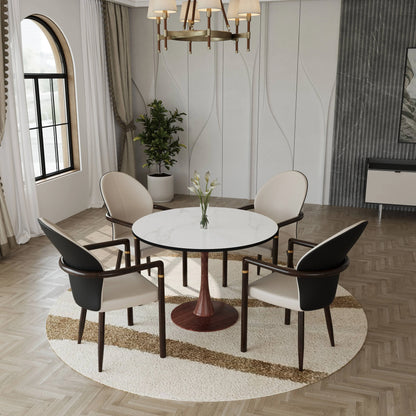 Bristol 35"/36"/40" Round Dining Table Wood Transfer Cherry/Natural/Walnut Base with MDF Table Top - Elax Furniture