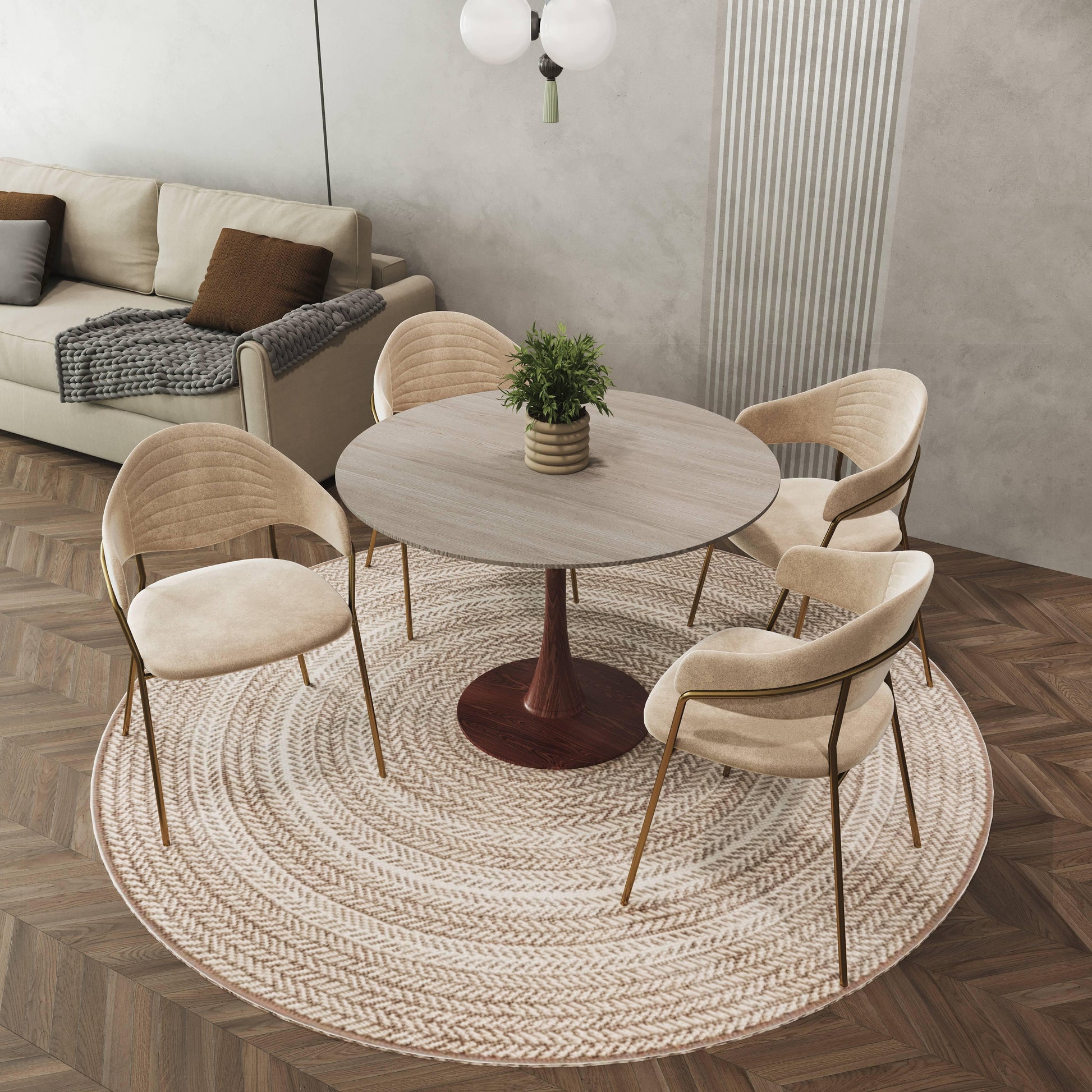 Bristol 35"/36"/40" Round Dining Table Wood Transfer Cherry/Natural/Walnut Base with MDF Table Top - Elax Furniture