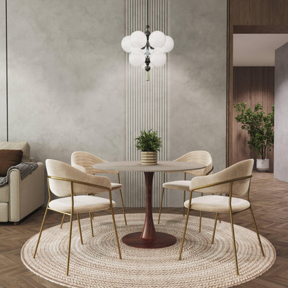 Bristol 35"/36"/40" Round Dining Table Wood Transfer Cherry/Natural/Walnut Base with MDF Table Top - Elax Furniture