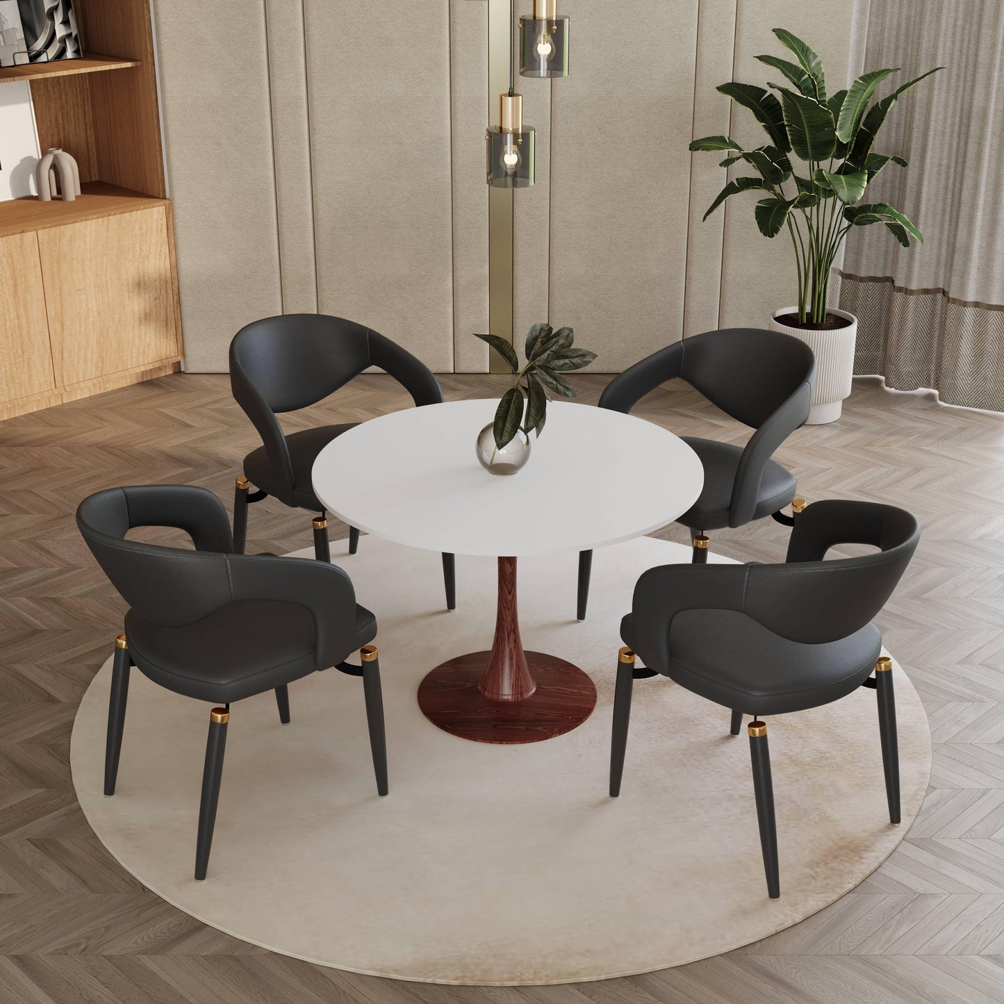 Bristol 35"/36"/40" Round Dining Table Wood Transfer Cherry/Natural/Walnut Base with MDF Table Top - Elax Furniture