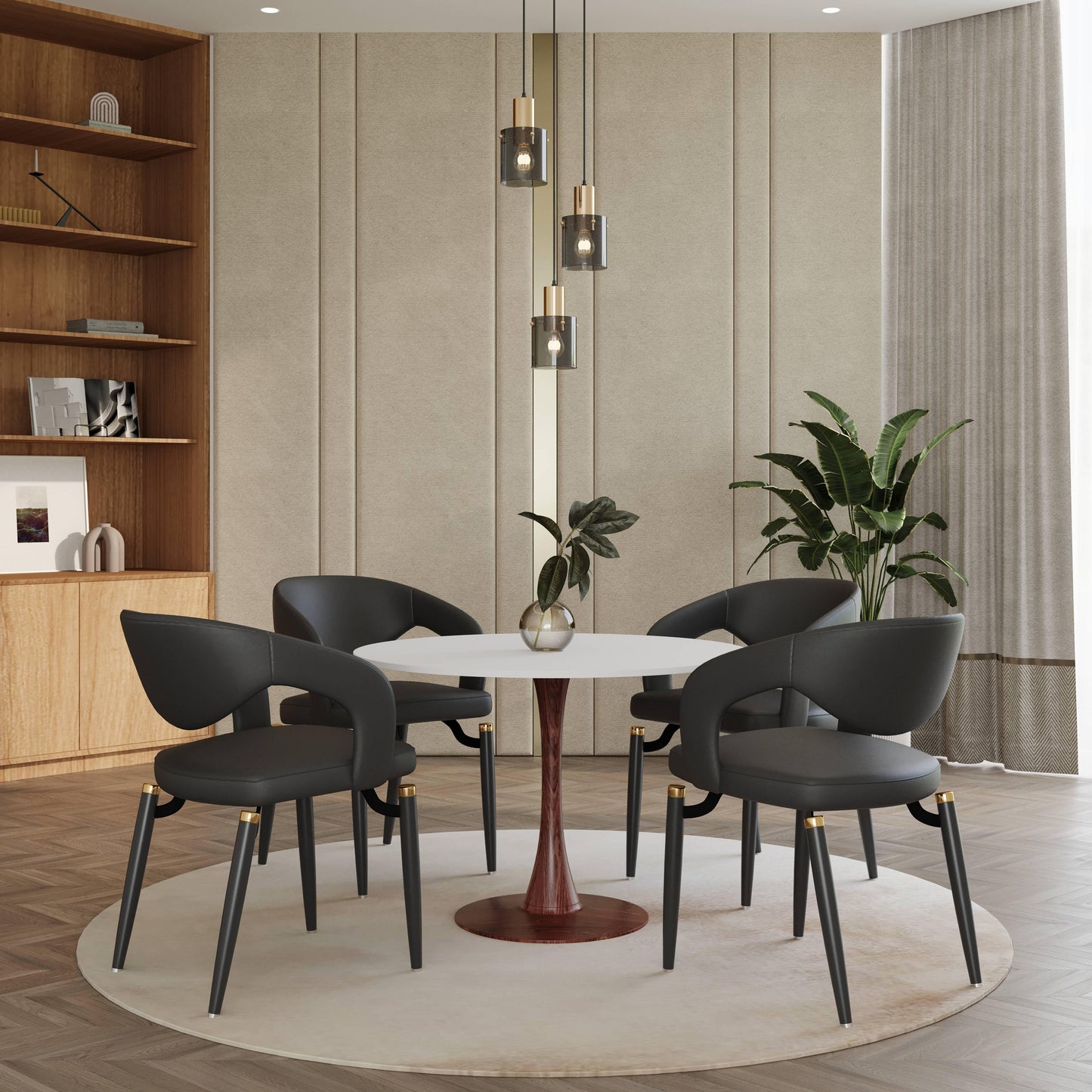 Bristol 35"/36"/40" Round Dining Table Wood Transfer Cherry/Natural/Walnut Base with MDF Table Top - Elax Furniture