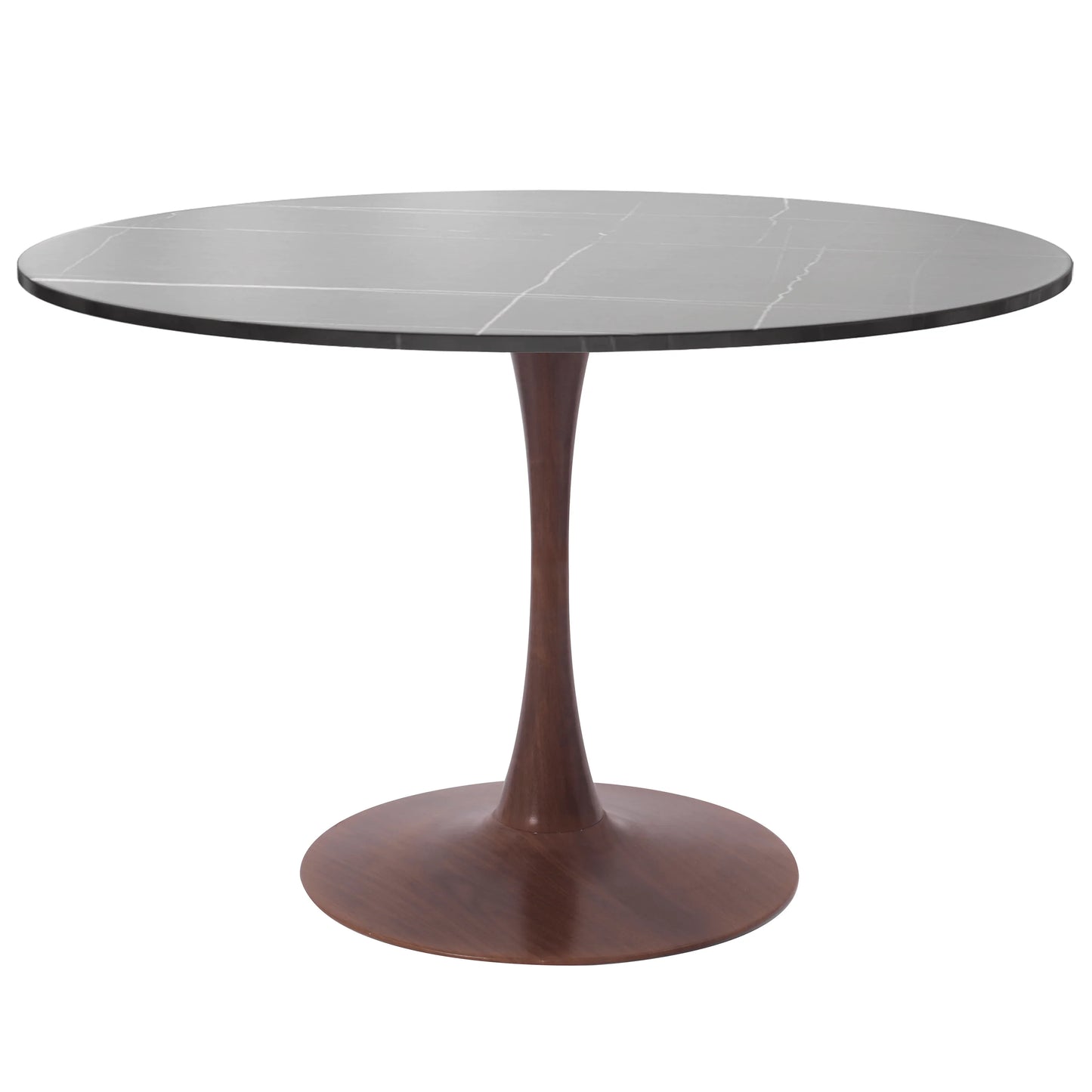 Bristol 27"/31"/35"/40" Round Dining Table Wood Transfer Cherry/Natural/Walnut Base with Sintered Stone Table Top - Elax Furniture