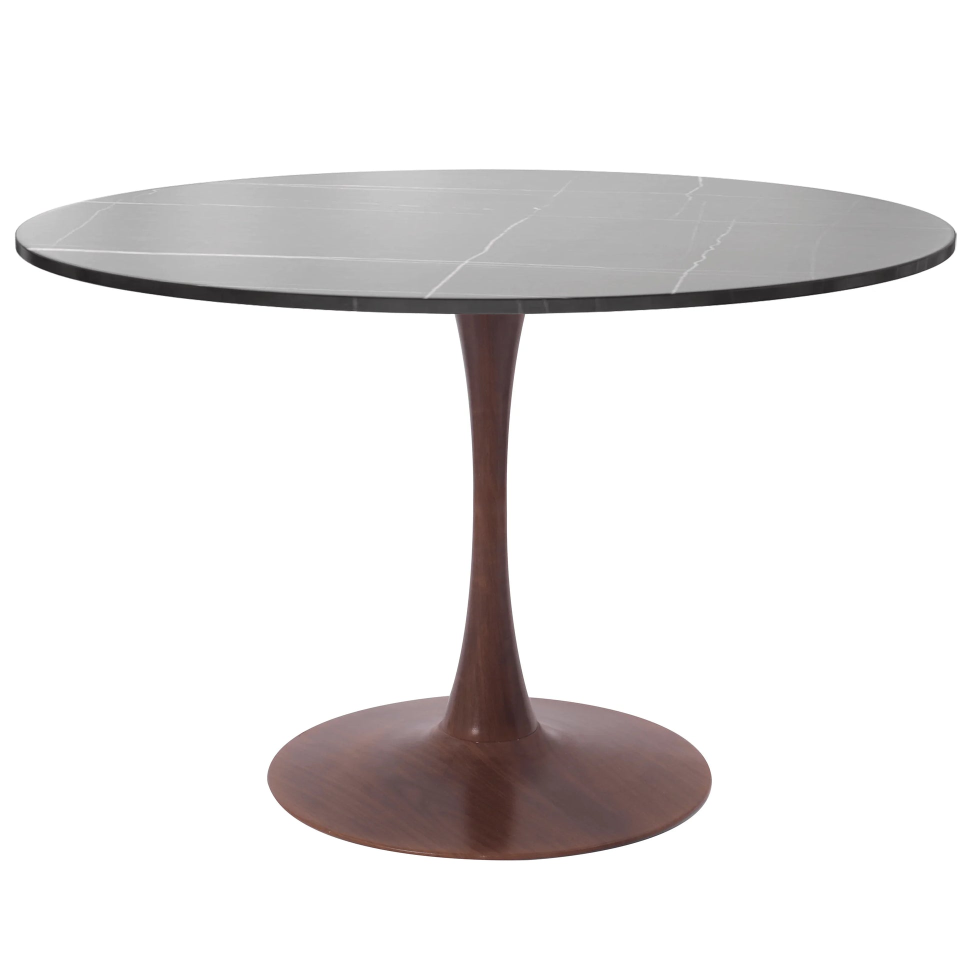 Bristol 27"/31"/35"/40" Round Dining Table Wood Transfer Cherry/Natural/Walnut Base with Sintered Stone Table Top - Elax Furniture