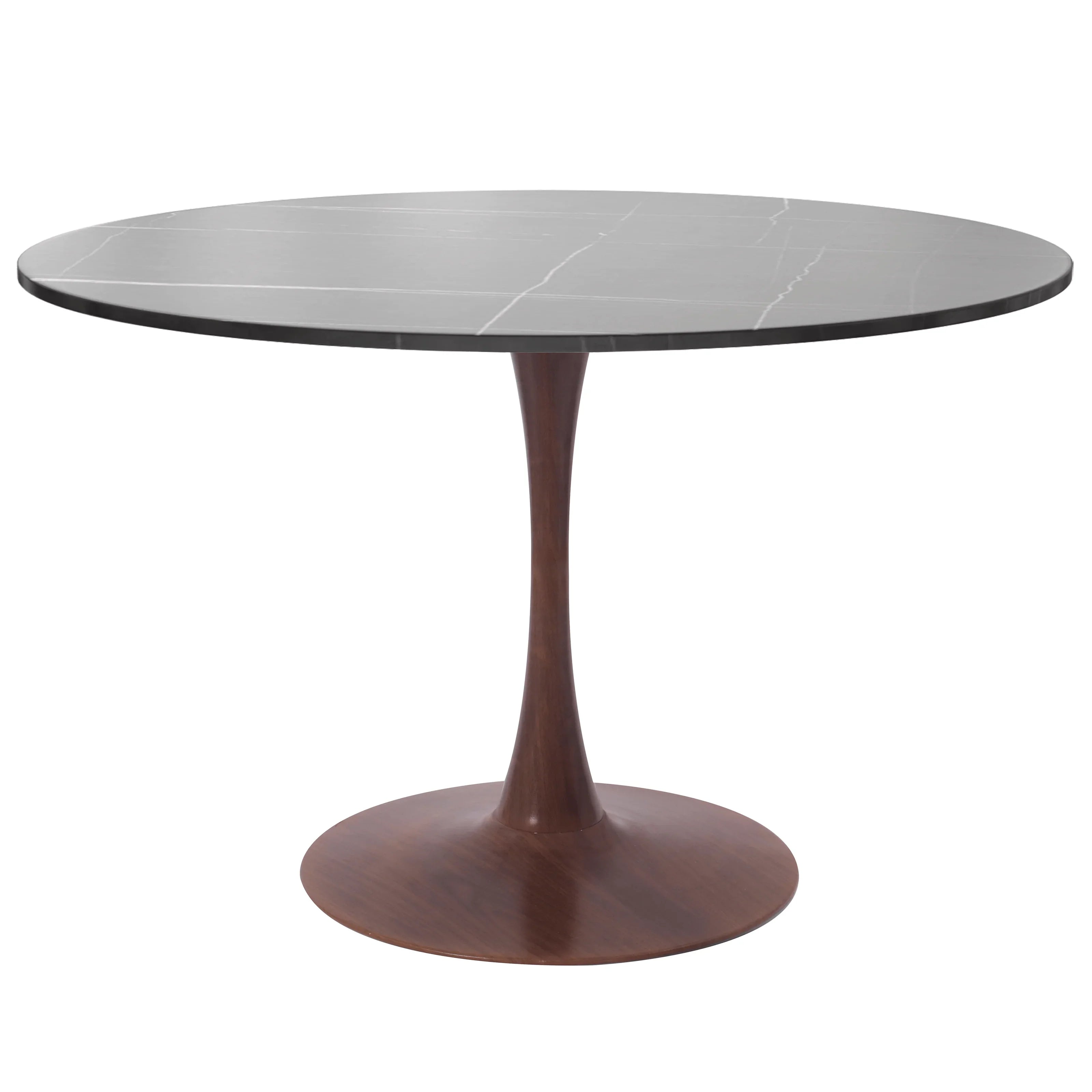Bristol 27"/31"/35"/40" Round Dining Table Wood Transfer Cherry/Natural/Walnut Base with Sintered Stone Table Top - Elax Furniture