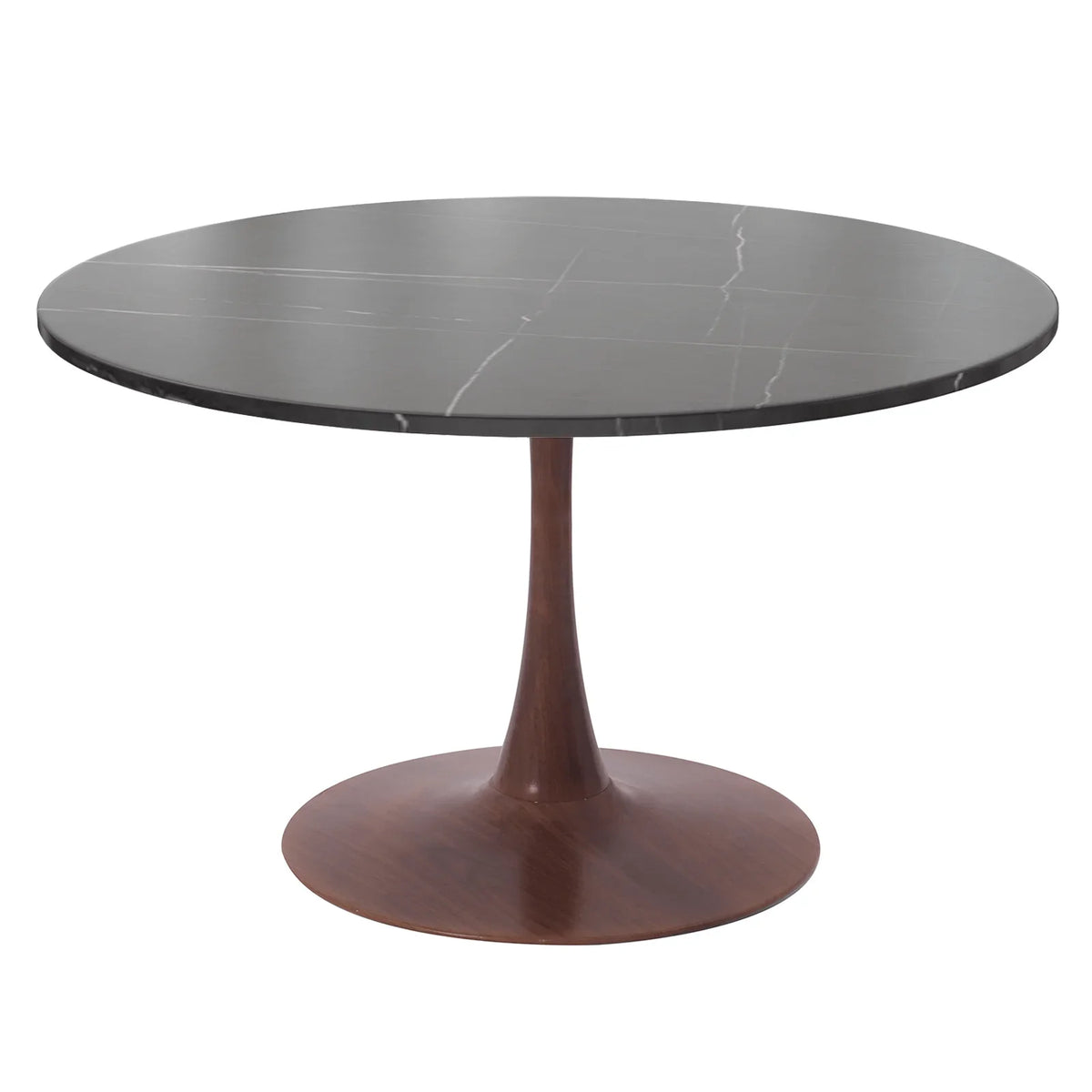 Bristol 27"/31"/35"/40" Round Dining Table Wood Transfer Cherry/Natural/Walnut Base with Sintered Stone Table Top - Elax Furniture