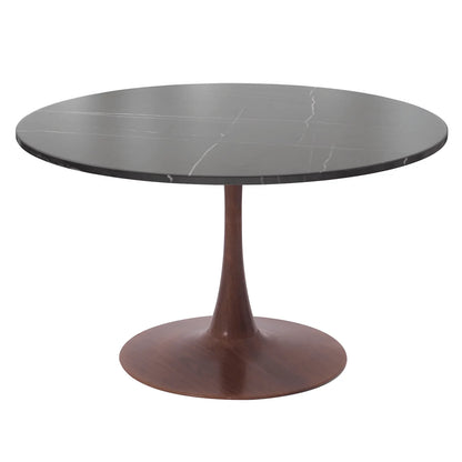 Bristol 27"/31"/35"/40" Round Dining Table Wood Transfer Cherry/Natural/Walnut Base with Sintered Stone Table Top - Elax Furniture