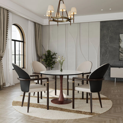 Bristol 35"/36"/40" Round Dining Table Wood Transfer Cherry/Natural/Walnut Base with MDF Table Top - Elax Furniture