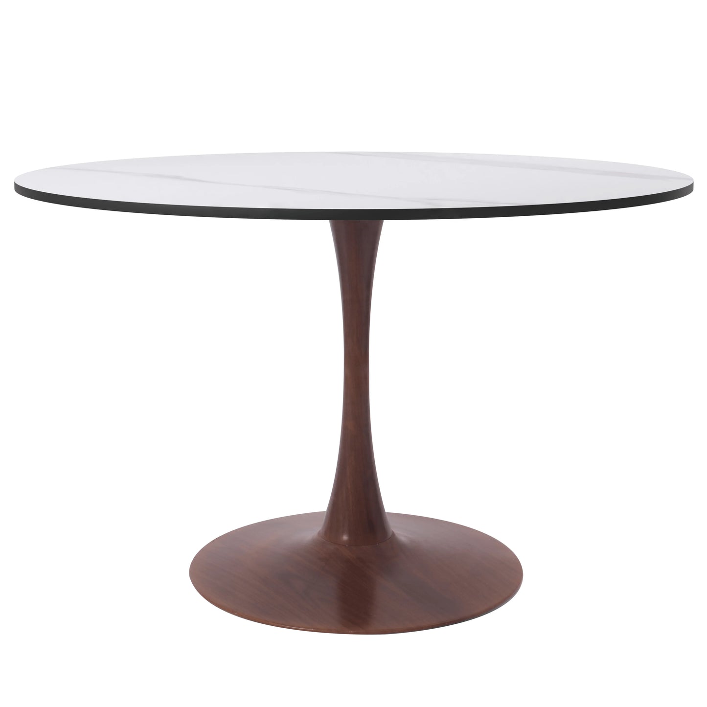 Bristol 27"/31"/35"/40" Round Dining Table Wood Transfer Cherry/Natural/Walnut Base with Sintered Stone Table Top - Elax Furniture
