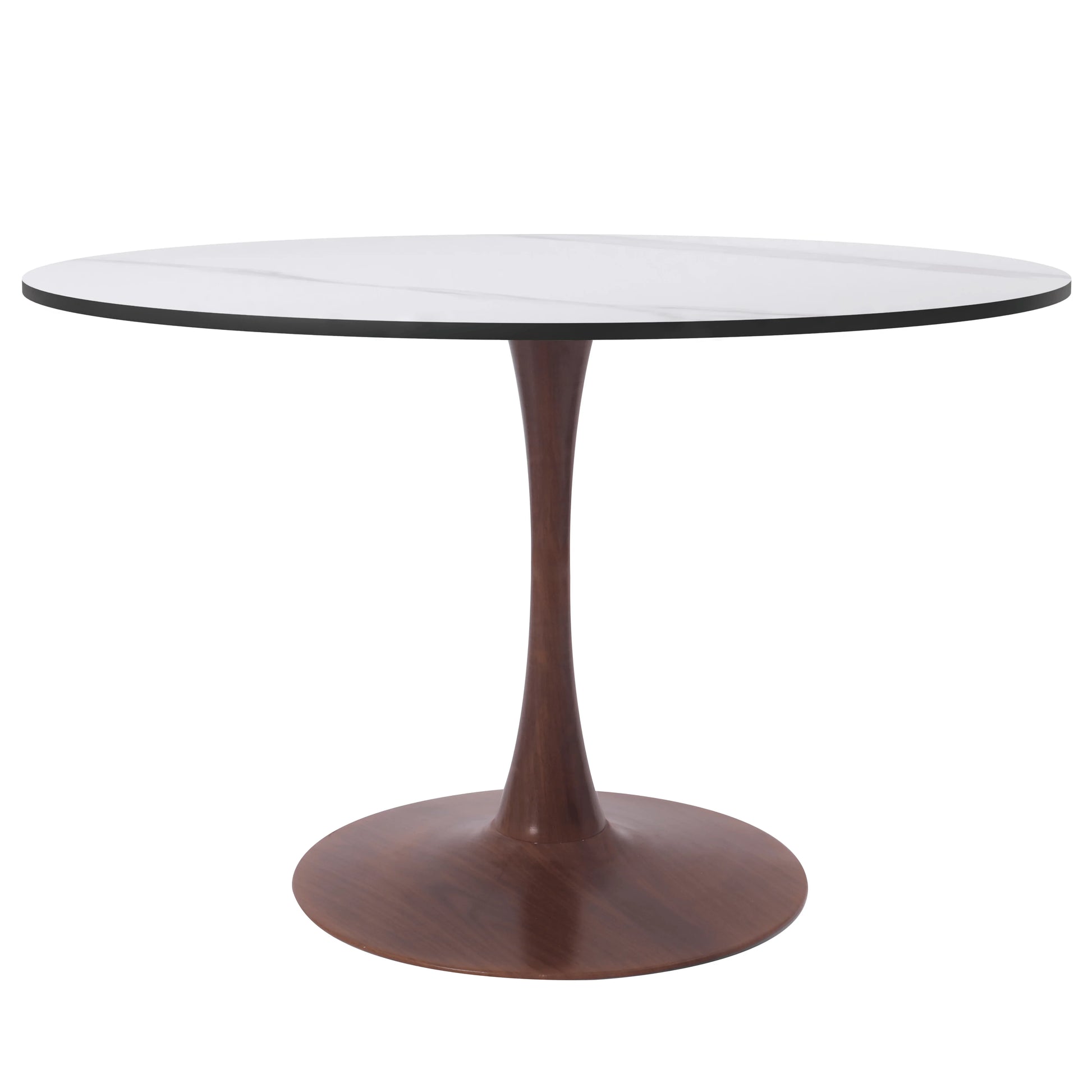 Bristol 27"/31"/35"/40" Round Dining Table Wood Transfer Cherry/Natural/Walnut Base with Sintered Stone Table Top - Elax Furniture