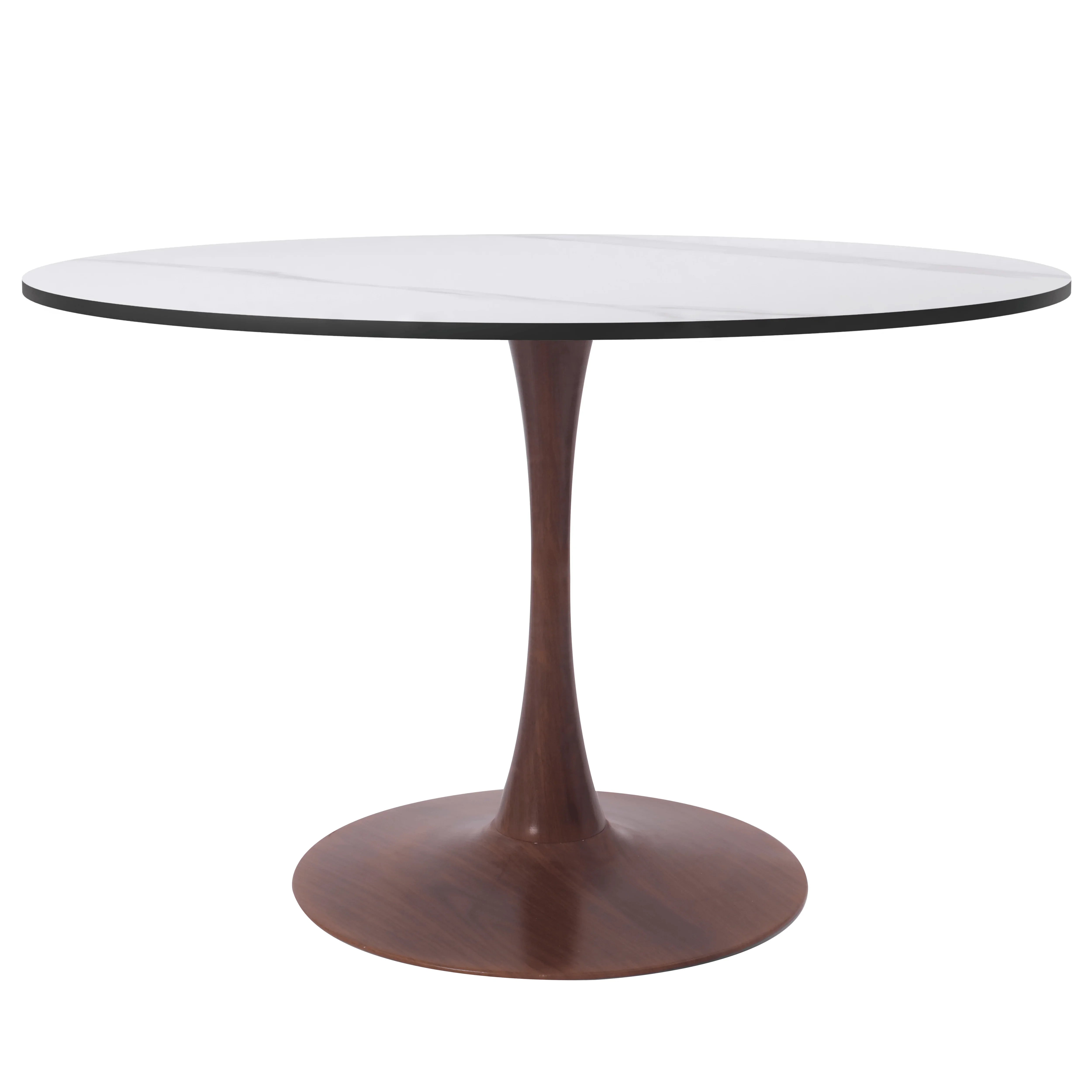 Bristol 27"/31"/35"/40" Round Dining Table Wood Transfer Cherry/Natural/Walnut Base with Sintered Stone Table Top - Elax Furniture