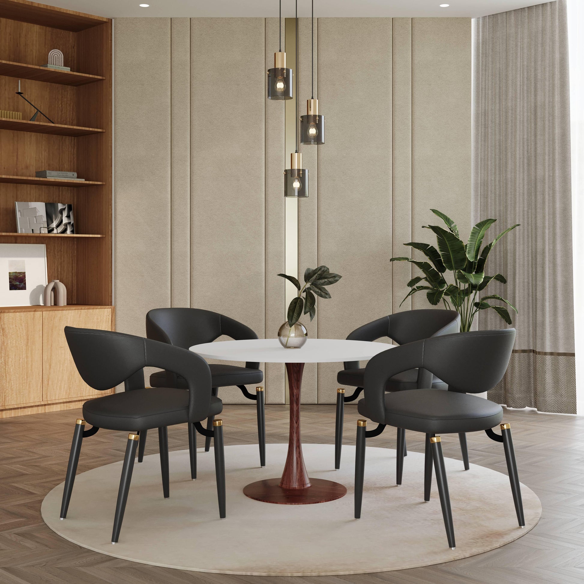 Bristol 35"/36"/40" Round Dining Table Wood Transfer Cherry/Natural/Walnut Base with MDF Table Top - Elax Furniture