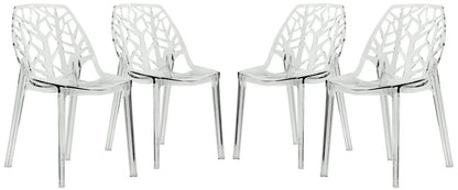 Cornelia Modern Dining Chair ABS Plastic Side Chair, Set of 4 - Elax Furniture