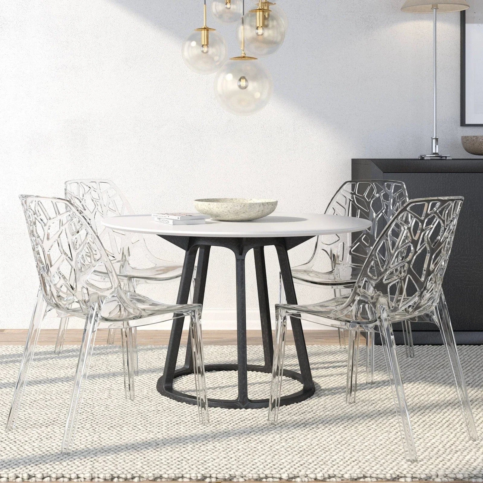 Cornelia Modern Dining Chair ABS Plastic Side Chair, Set of 4 - Elax Furniture