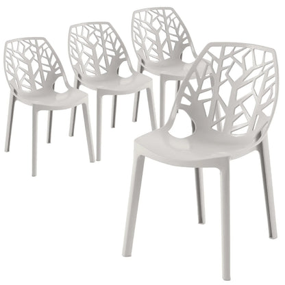 Cornelia Modern Dining Chair ABS Plastic Side Chair, Set of 4 - Elax Furniture