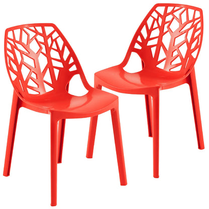 Cornelia Modern Dining Chair ABS Plastic Side Chair, Set of 2 - Elax Furniture