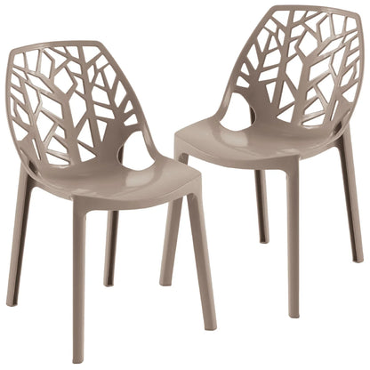 Cornelia Modern Dining Chair ABS Plastic Side Chair, Set of 2 - Elax Furniture
